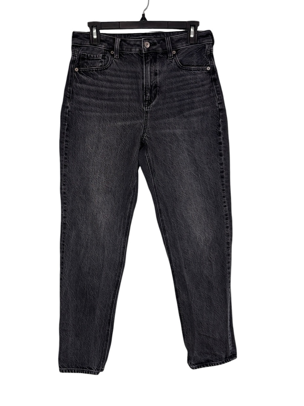 American Eagle 6 Regular Gray Black Mom Jeans Straight Leg Strigid Cotton Retro